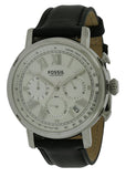 Fossil Buchanan Chronograph Silver Dial Black Leather Strap Watch for Men - FS5102 Buy Now By Fossil