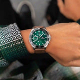 Tommy Hilfiger Larson Chronograph Green Dial Brown Leather Strap Watch For Men - 1791983 Buy Now By Tommy Hilfiger