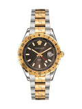 Versace Hellenyium GMT Black Dial Two Tone Steel Strap Watch for Men - V11040015 Buy Now By Versace