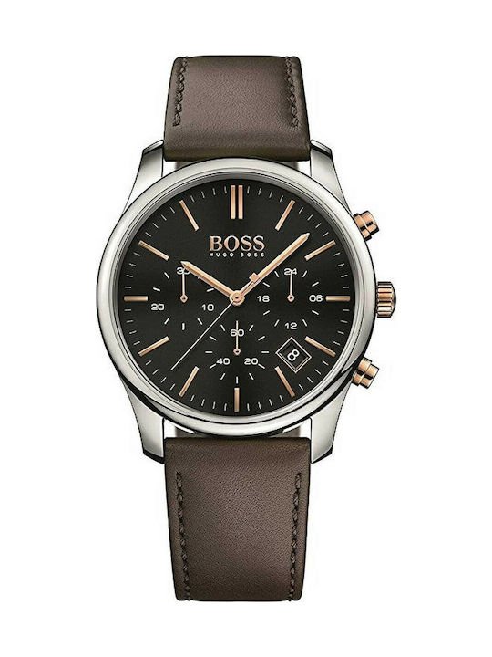 Hugo Boss Time One Black Dial Brown Leather Strap Watch for Men - 1513448 Buy Now By Hugo Boss