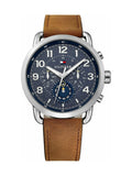 Tommy Hilfiger Briggs Chronograph Blue Dial Brown Leather Strap Watch for Men - 1791424 Buy Now By Tommy Hilfiger