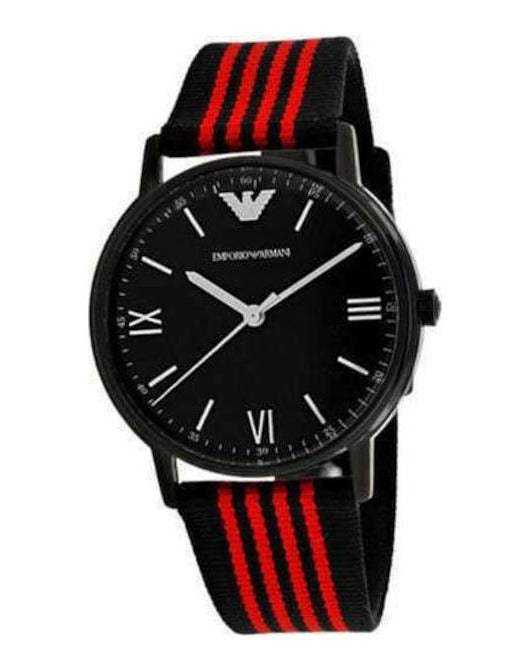 Emporio Armani Kappa Black Dial Two Tone NATO Strap Watch For Men - AR11015 Buy Now By Emporio Armani