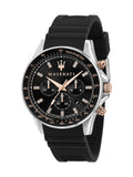 Maserati SFIDA 44mm Black Silicon Chronograph Watch For Men - R8871640002 Buy Now By Maserati