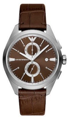 Emporio Armani Claudio Chronograph Brown Dial Brown Leather Strap Watch For Men - AR11482 Buy Now By Emporio Armani