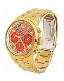 Guess Mini Sunrise Quartz Analog Orange Dial Gold Steel Strap Watch For Women - W0448L7 Buy Now By Guess