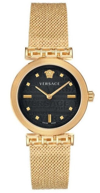 Versace Meander Black Dial Gold Mesh Bracelet Watch for Women - VELW00720 Buy Now By Versace