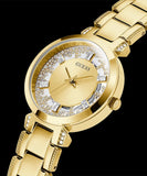 Guess Crystal Clear Analog Gold Dial Gold Steel Strap Watch for Women - GW0470L2 Buy Now By Guess