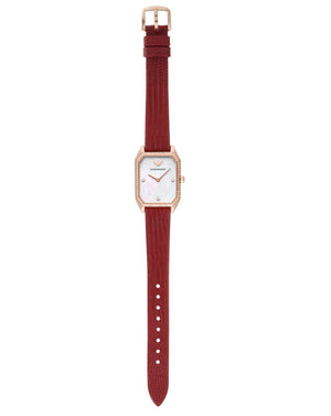 Emporio Armani Gianni T Bar Two-Hand Mother of Pearl Dial Red Leather Strap Watch For Women - AR11467 Buy Now By Emporio Armani