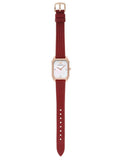 Emporio Armani Gianni T Bar Two-Hand Mother of Pearl Dial Red Leather Strap Watch For Women - AR11467 Buy Now By Emporio Armani