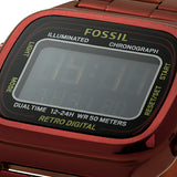 Fossil Retro Analog-Digital Black Dial Red Steel Strap Watch for Men - FS5897 Buy Now By Fossil
