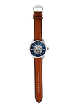 Fossil Townsman Automatic Skeleton Blue Dial Brown Leather Strap Watch for Men - ME3154 Buy Now By Fossil
