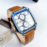Fossil Inscription Multifunction Silver Dial Brown Leather Strap Watch for Men - BQ2658 Buy Now By Fossil