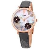 Fossil Jacqueline Mother of Pearl Dial Black Leather Strap Watch for Women - ES4535 Buy Now By Fossil