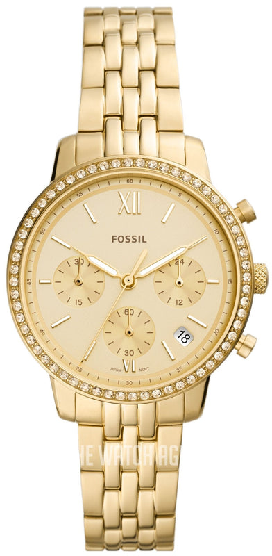 Fossil Neutra Chronograph Gold Dial Gold Steel Strap Watch for Women - ES5219 Buy Now By Fossil