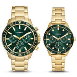 Fossil Bannon Multifunction Chronograph Green Dial Gold Steel Strap Watch for Men - BQ2493 Buy Now By Fossil