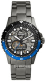 Fossil FB-01 Automatic Skeleton Black Dial Grey Steel Strap Watch for Men - ME3201 Buy Now By Fossil