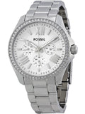 Fossil Cecile Chronograph Silver Dial Silver Steel Strap Watch for Women - AM4481 Buy Now By Fossil