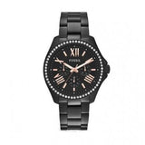 Fossil Cecile Multi Function Crystals Black Dial Black Steel Strap Watch for Women - AM4522 Buy Now By Fossil