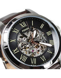 Fossil Grant Automatic Skeleton Black Dial Brown Leather Strap Watch for Men - ME3100 Buy Now By Fossil