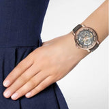 Fossil Boyfriend Automatic Skeleton Grey Dial Grey Leather Strap Watch for Women - ME3089 Buy Now By Fossil