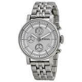 Fossil Boyfriend Chronograph Silver Dial Silver Steel Strap Watch for Women - ES2198 Buy Now By Fossil
