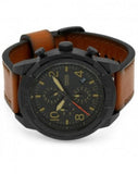 Fossil Bronson Black Dial Brown Leather Strap Watch for Men - FS5714 Buy Now By Fossil