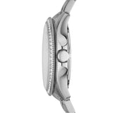 Fossil Cecile Chronograph Silver Dial Silver Steel Strap Watch for Women - AM4481 Buy Now By Fossil