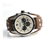 Fossil Coachman Chronograph White Dial Brown Leather Strap Watch for Men - CH2890 Buy Now By Fossil
