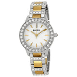Fossil Jesse Crystals White Dial Two Tone Steel Strap Watch for Women - ES2409 Buy Now By Fossil