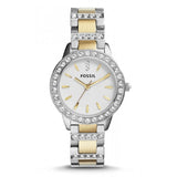 Fossil Jesse Crystals White Dial Two Tone Steel Strap Watch for Women - ES2409 Buy Now By Fossil