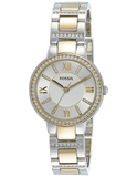 Fossil Virginia Silver Dial Two Tone Steel Strap Watch for Women - ES3503 Buy Now By Fossil