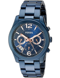 Fossil Perfect Boyfriend Multifunction Blue Dial Blue Steel Strap Watch for Women - ES4093 Buy Now By Fossil