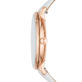 Fossil Jacqueline Quartz Mother of Pearl White Dial White Leather Strap Watch for Women - ES4579 Buy Now By Fossil