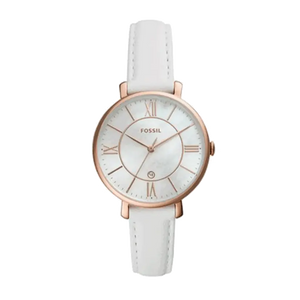 Fossil Jacqueline Quartz Mother of Pearl White Dial White Leather Strap Watch for Women - ES4579 Buy Now By Fossil