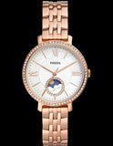Fossil Jacqueline Analog Moonphase Mother of Pearl White Dial Rose Gold Steel Strap Watch for Women - ES5165 Buy Now By Fossil