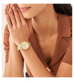 Fossil Neutra Chronograph Gold Dial Gold Steel Strap Watch for Women - ES5219 Buy Now By Fossil