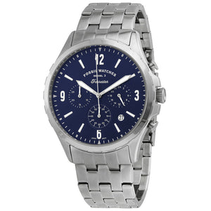 Fossil Forrester Chronograph Blue Dial Silver Steel Strap Watch for Men - FS5605 Buy Now By Fossil