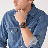 Fossil Townsman Chronograph Black Dial Brown Leather Strap Watch for Men - FS5437 Buy Now By Fossil