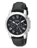 Fossil Grant Chronograph Black Dial Black Leather Strap Watch for Men - FS4812 Buy Now By Fossil