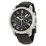 Fossil Grant Chronograph Black Dial Black Leather Strap Watch for Men - FS4812 Buy Now By Fossil