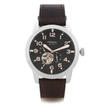 Fossil Pilot 54 Automatic Black Dial Brown Leather Strap Watch for Men - ME3118 Buy Now By Fossil