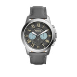 Fossil Grant Chronograph Gunmetal Grey Dial Grey Leather Strap Watch for Men - FS5183 Buy Now By Fossil