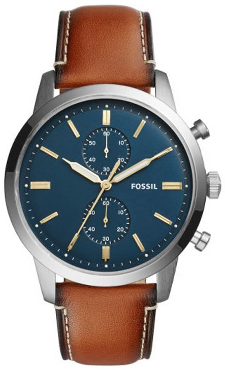 Fossil Townsman Chronograph Blue Dial Brown Leather Strap Watch for Men - FS5279 Buy Now By Fossil