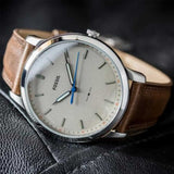 Fossil Minimalist Off White Dial Brown Leather Strap Watch for Men - FS5306 Buy Now By Fossil