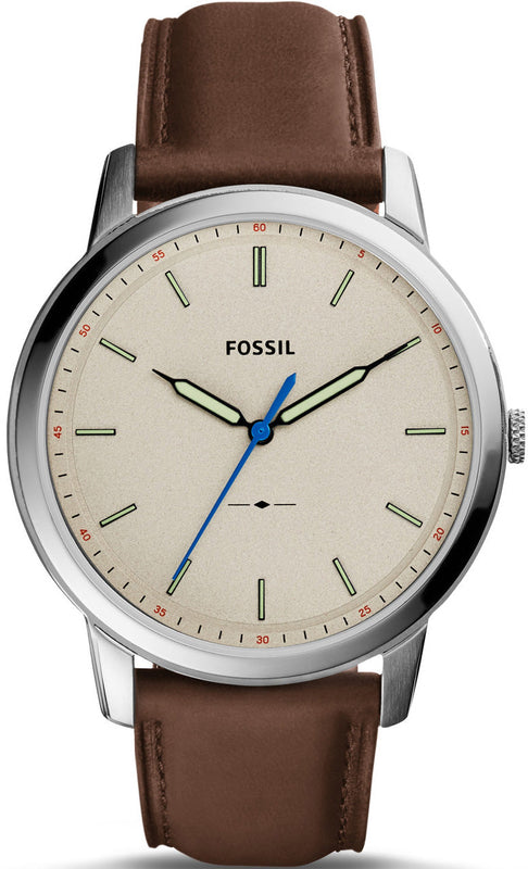 Fossil Minimalist Off White Dial Brown Leather Strap Watch for Men - FS5306 Buy Now By Fossil