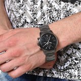 Fossil Townsman Chronograph Black Dial Silver Steel Strap Watch for Men - FS5349 Buy Now By Fossil