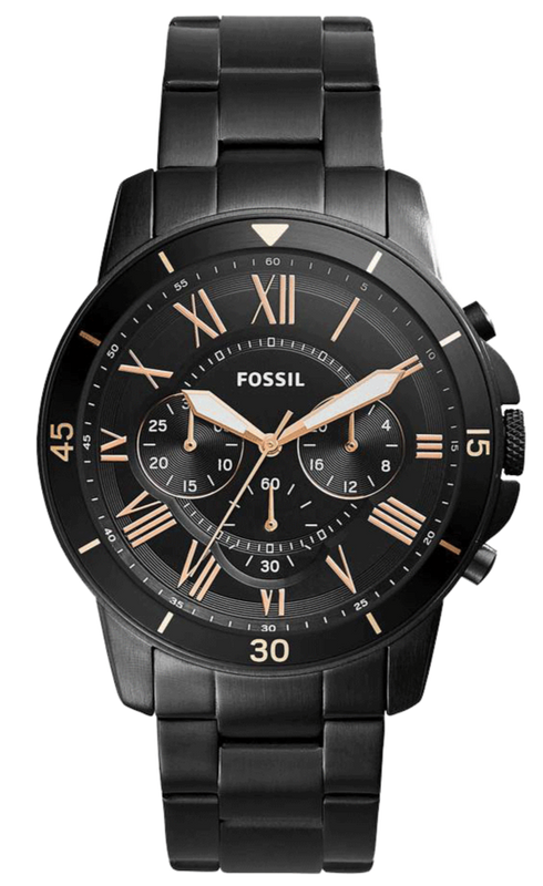 Fossil Grant Sport Chronograph Black Dial Black Steel Strap Watch for Men - FS5374 Buy Now By Fossil