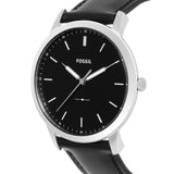 Fossil The Minimalist Three Hand Black Dial Black Leather Strap Watch for Men - FS5398 Buy Now By Fossil