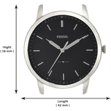 Fossil The Minimalist Three Hand Black Dial Black Leather Strap Watch for Men - FS5398 Buy Now By Fossil