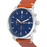 Fossil The Commuter Blue Dial Brown Leather Strap Watch for Men - FS5401 Buy Now By Fossil